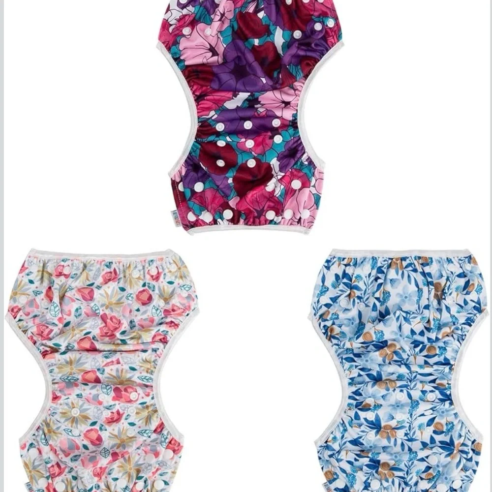 Swim Diapers 3pcs Reusable & Adjustable 0-2 Years
